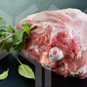 Bildlizenz - Lammkeule, mit Knochen, ohne Hüfte, mit Deko